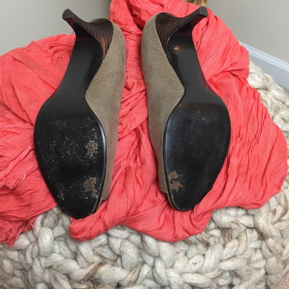 Tan soft snake skin peep toes - Picture 5 of 5